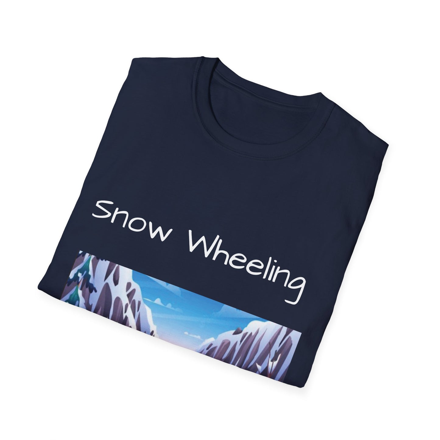 Snow Wheeling with Lucy T-Shirt, Off Roading Adventure Apparel, Colorado Jeep Lover Shirt, Mountain Desert Travel Tee, Unisex Softstyle Top