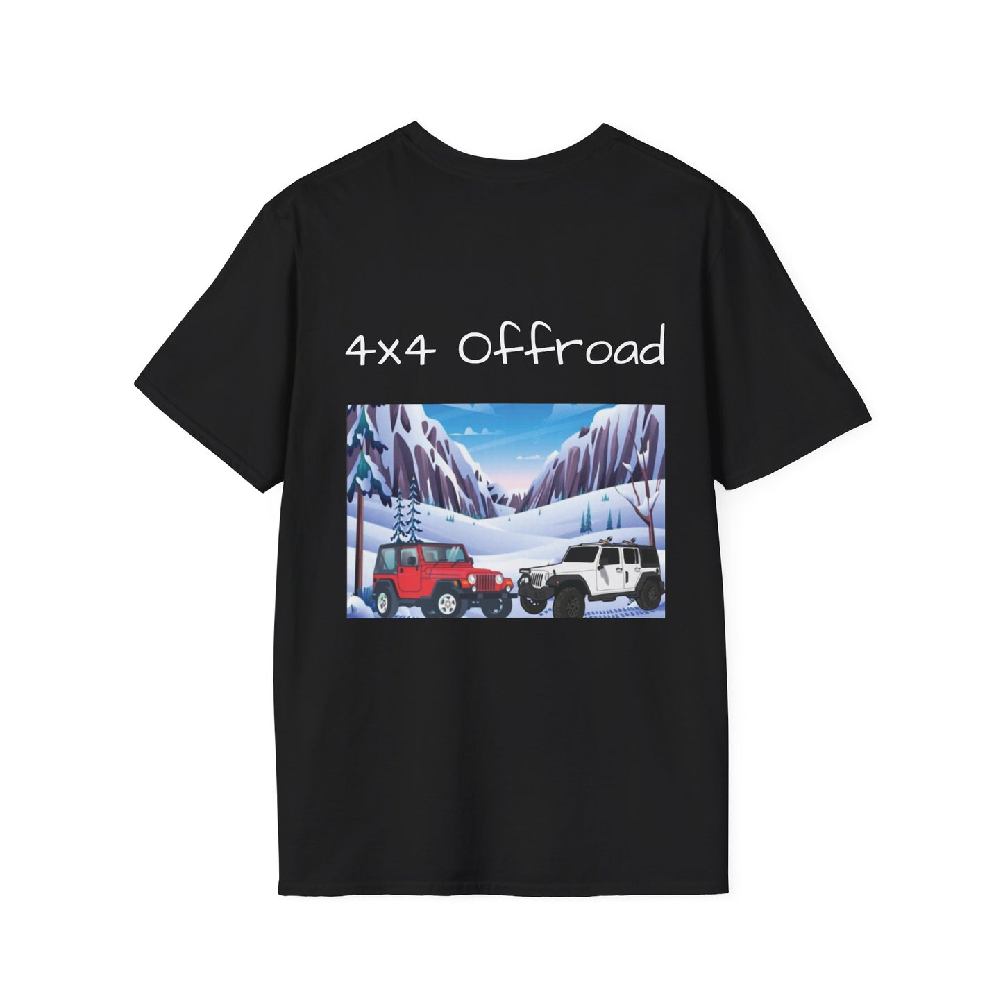 Snow Wheeling with Lucy T-Shirt, Off Roading Adventure Apparel, Colorado Jeep Lover Shirt, Mountain Desert Travel Tee, Unisex Softstyle Top