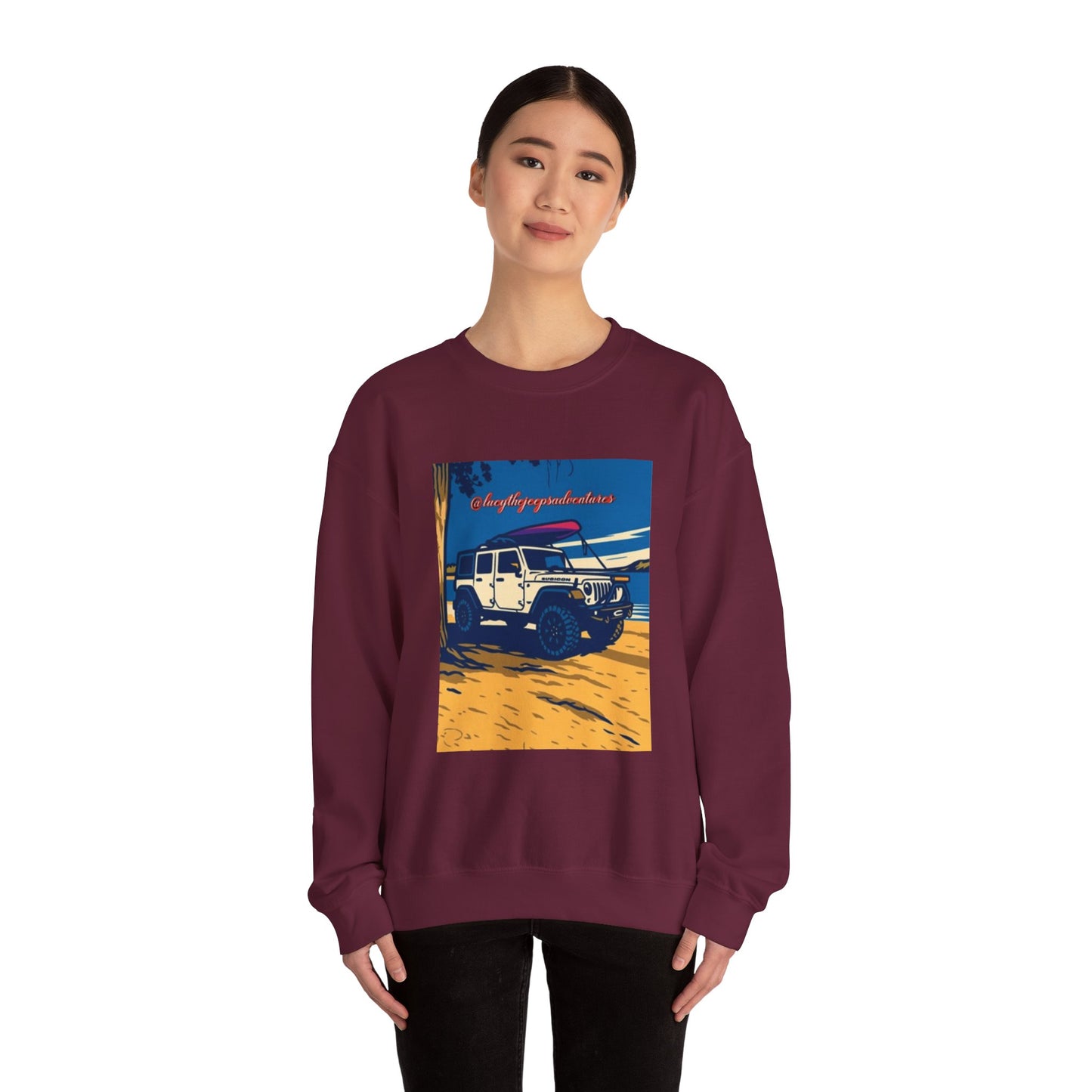 Vintage Jeep Graphic Sweatshirt, Unisex Crewneck