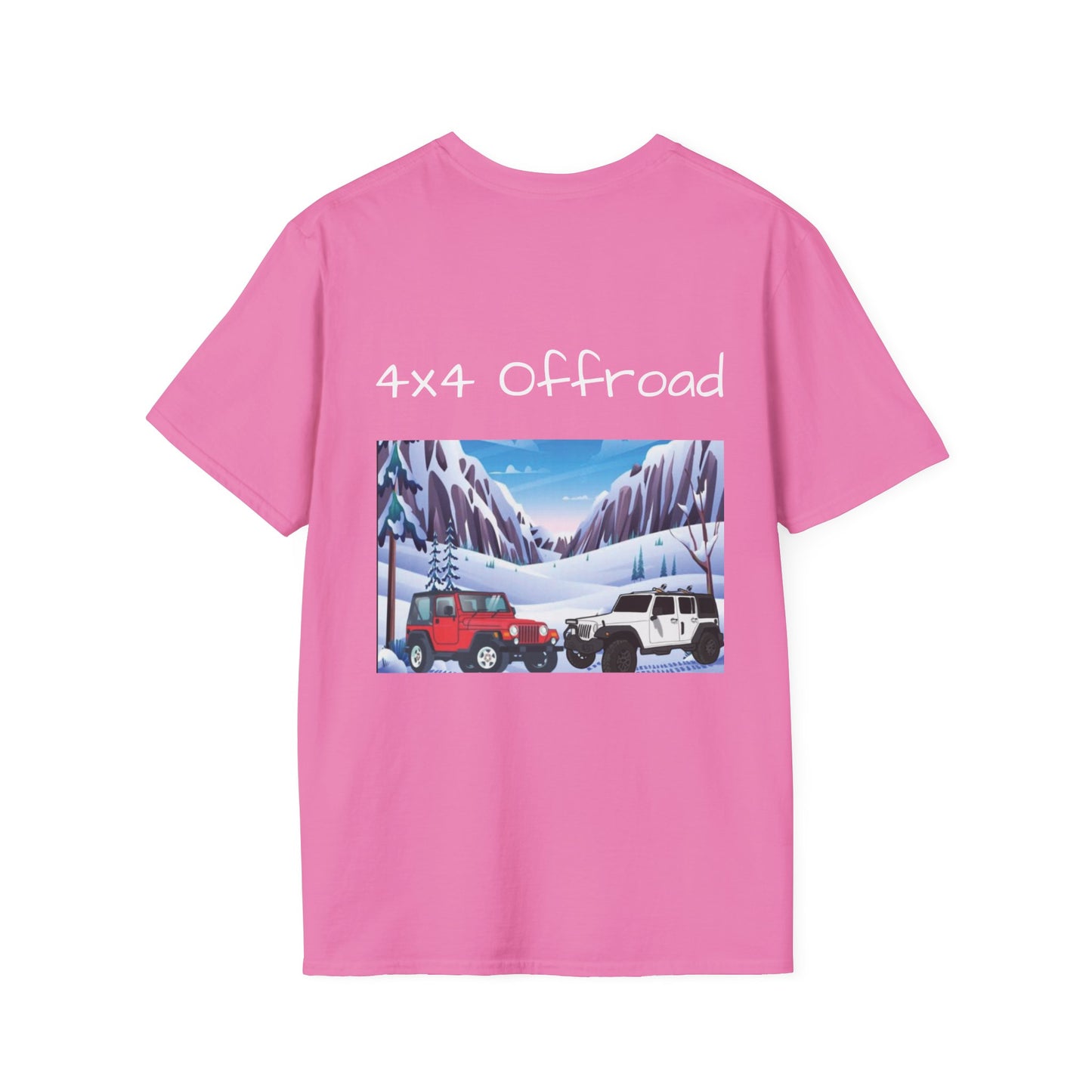 Snow Wheeling with Lucy T-Shirt, Off Roading Adventure Apparel, Colorado Jeep Lover Shirt, Mountain Desert Travel Tee, Unisex Softstyle Top