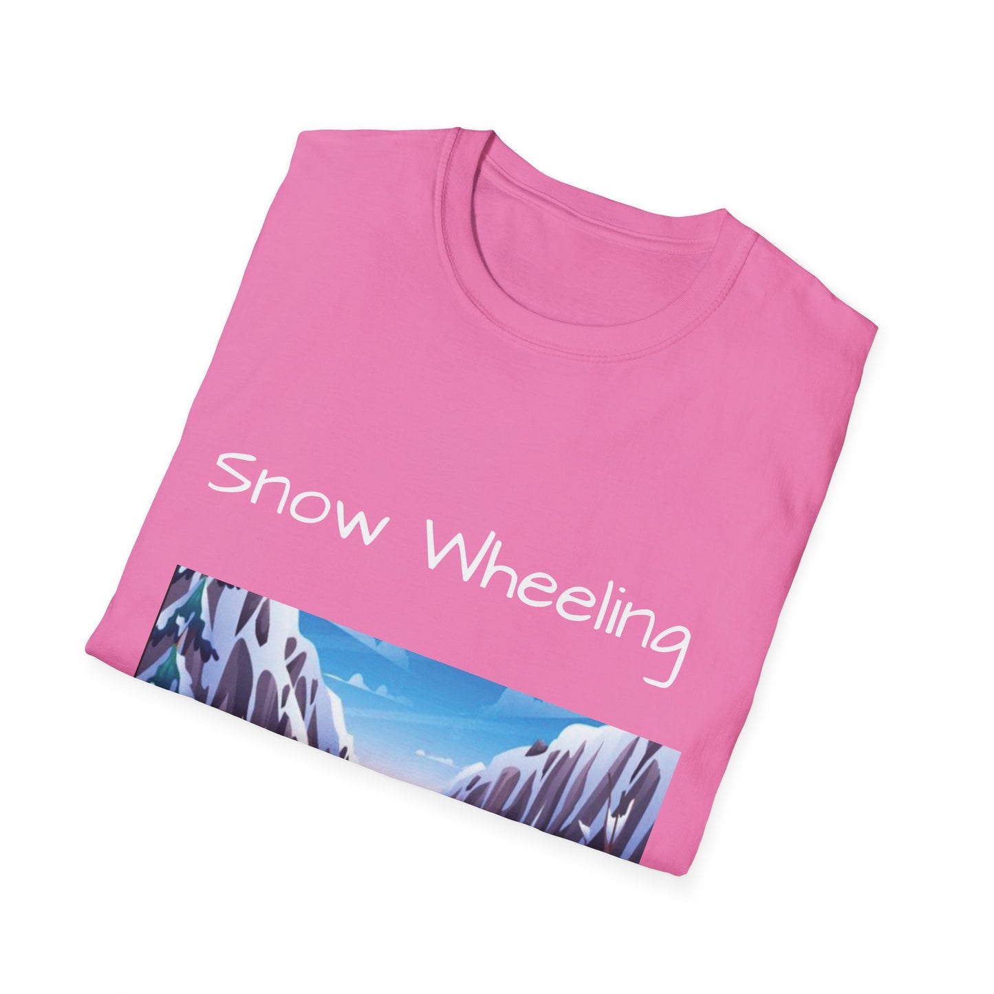 Snow Wheeling with Lucy T-Shirt, Off Roading Adventure Apparel, Colorado Jeep Lover Shirt, Mountain Desert Travel Tee, Unisex Softstyle Top
