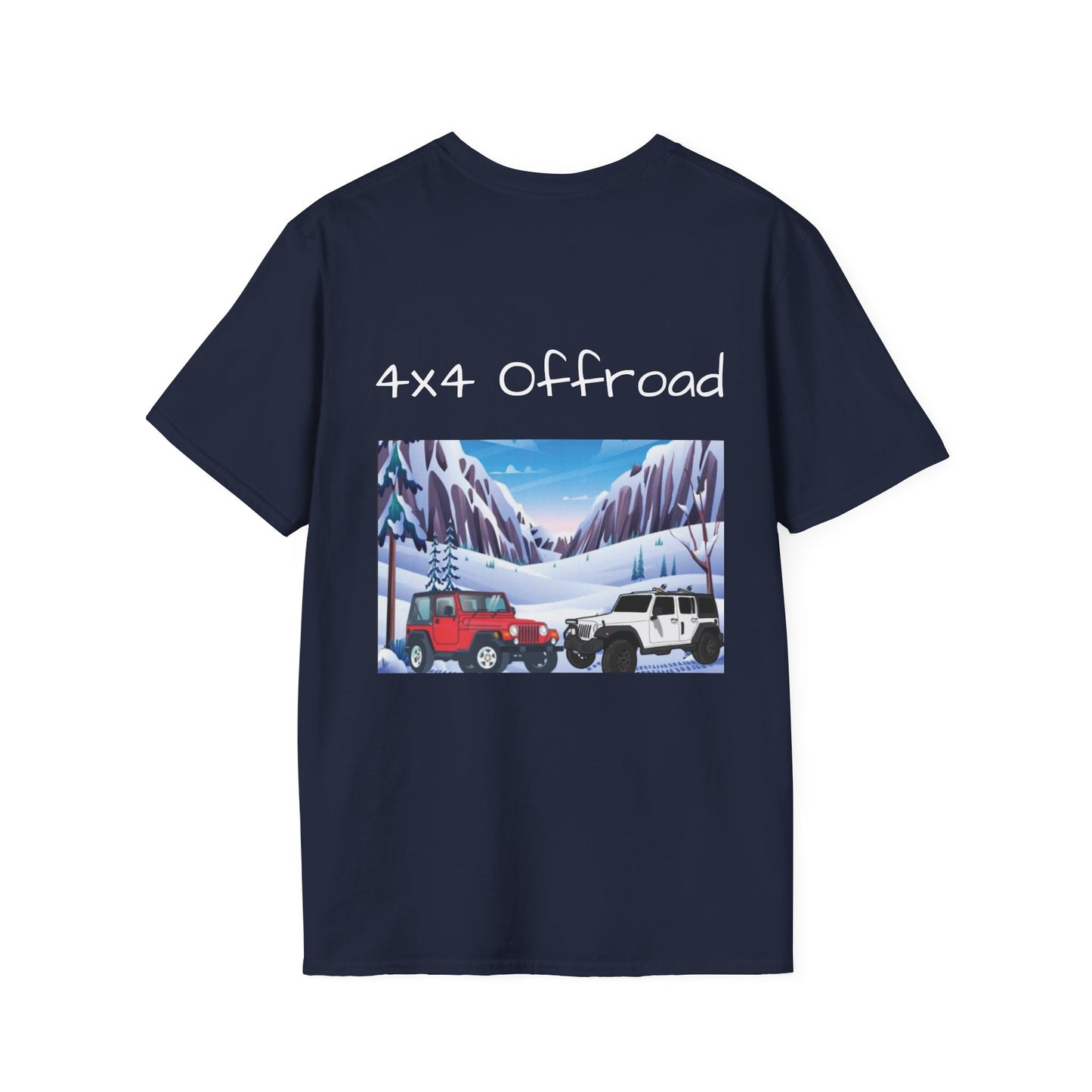 Snow Wheeling with Lucy T-Shirt, Off Roading Adventure Apparel, Colorado Jeep Lover Shirt, Mountain Desert Travel Tee, Unisex Softstyle Top