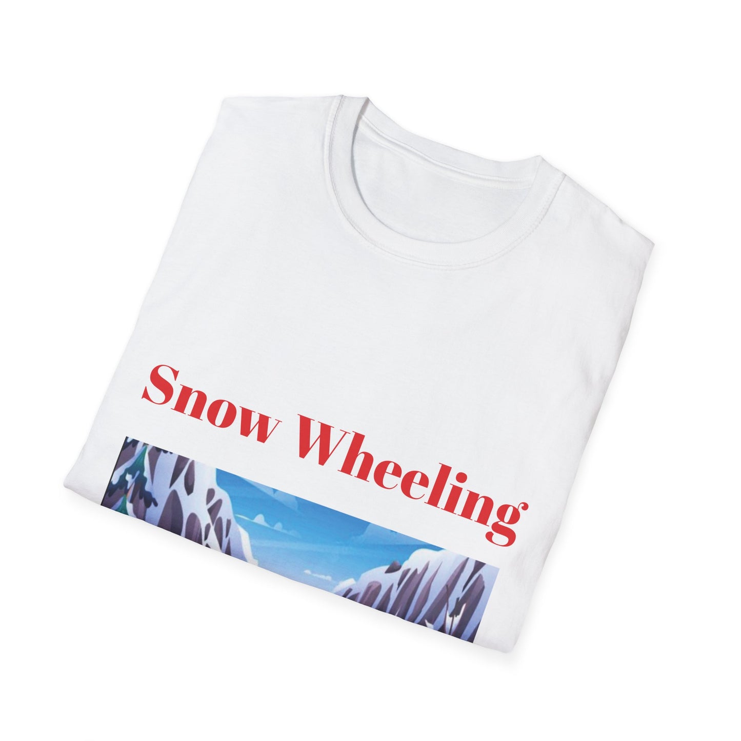 Snow Wheeling with Lucy T-Shirt, Off Roading Adventure Apparel, Colorado Jeep Lover Shirt, Mountain Desert Travel Tee, Unisex Softstyle Top